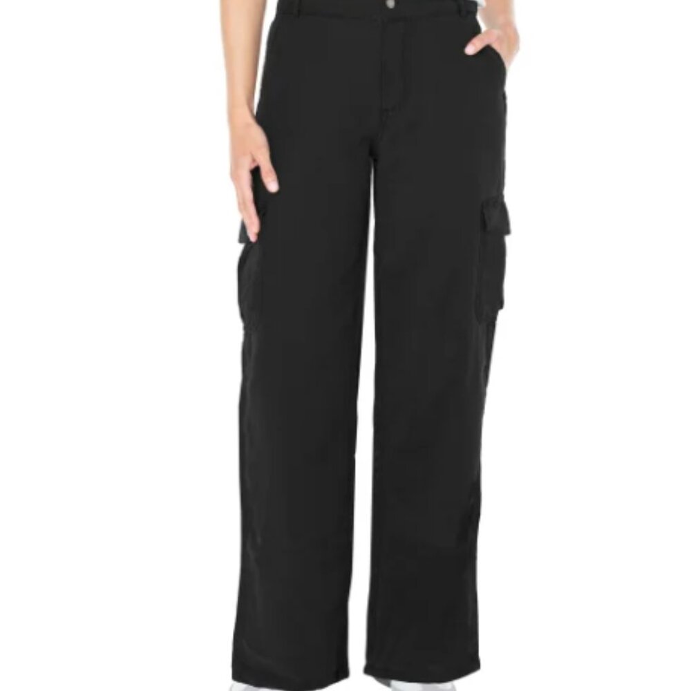 NWT Well Worn Women's Wide Leg Comfort Cargo Pants Black Size 4/27 $60 11HL98